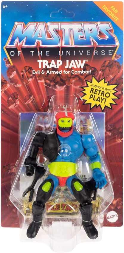 Masters of the Universe Origins Action Figure Trap Jaw Collectible, 5.5 Inch MOTU Popular Villain Toy with 16 Posable Joints & Accessories, HYD41