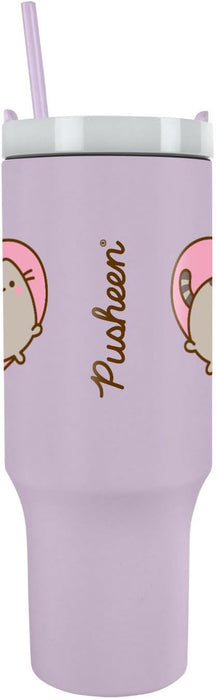 PUSHEEN Heart 40oz/1200ML Tumbler - Double-Wall Vacuum Insulation, Keeps Cold Up to 11 Hours, Hot Up to 7 Hours, SMART DESIGN FEATURES, BPA-Free for Adorable Sips Anytime, Anywhere