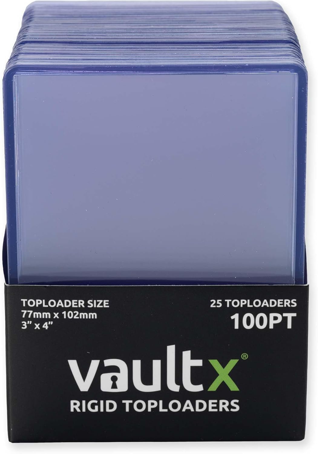 Vault X Premium Extra Thick Seamless Toploaders 100pt - 3" x 4" Rigid Card Holders for Trading Cards & Sports Cards (25 Pack)