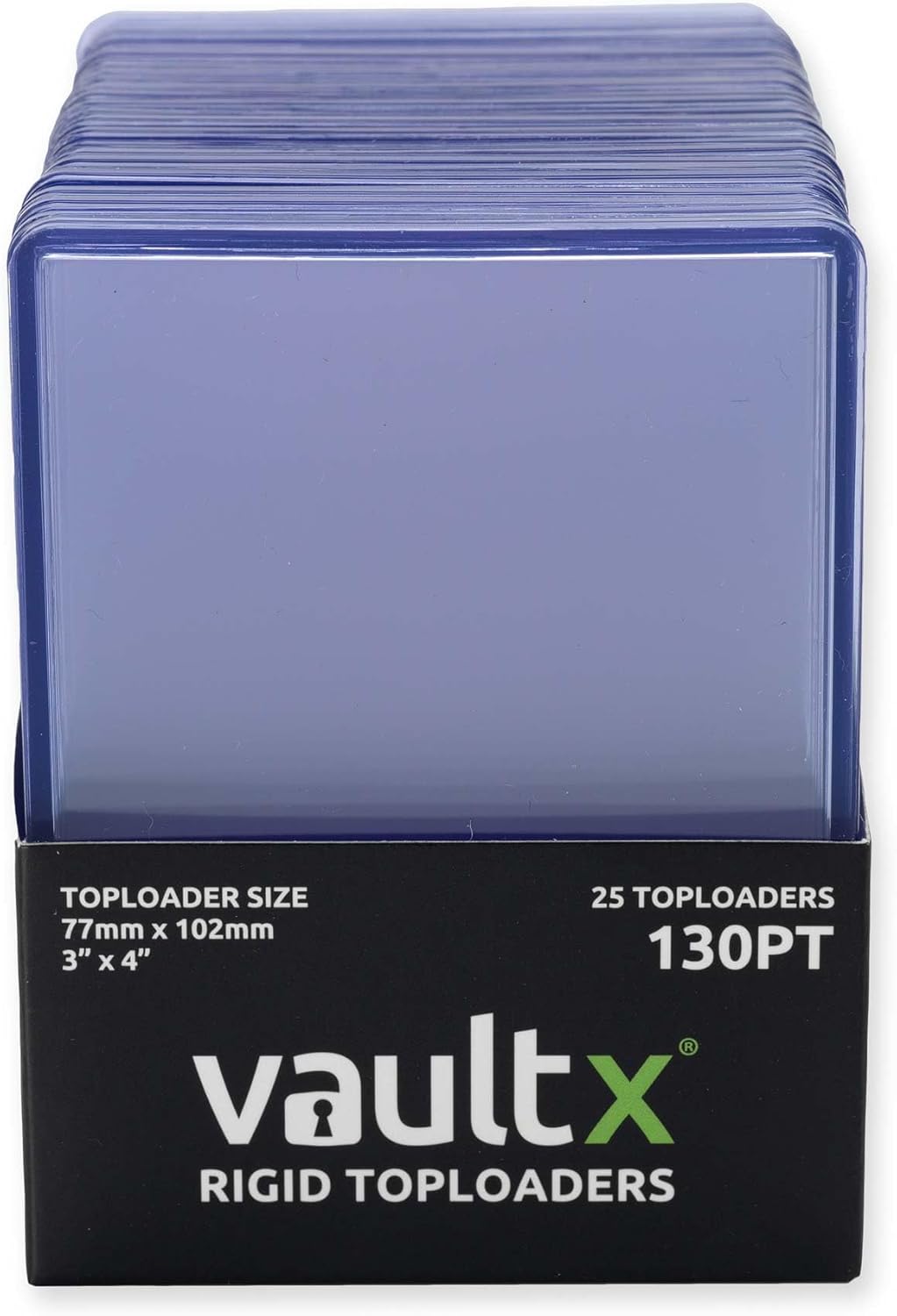 Vault X Premium Extra Thick Seamless Toploaders 130pt - 3" x 4" Rigid Card Holders for Trading Cards & Sports Cards (25 Pack)