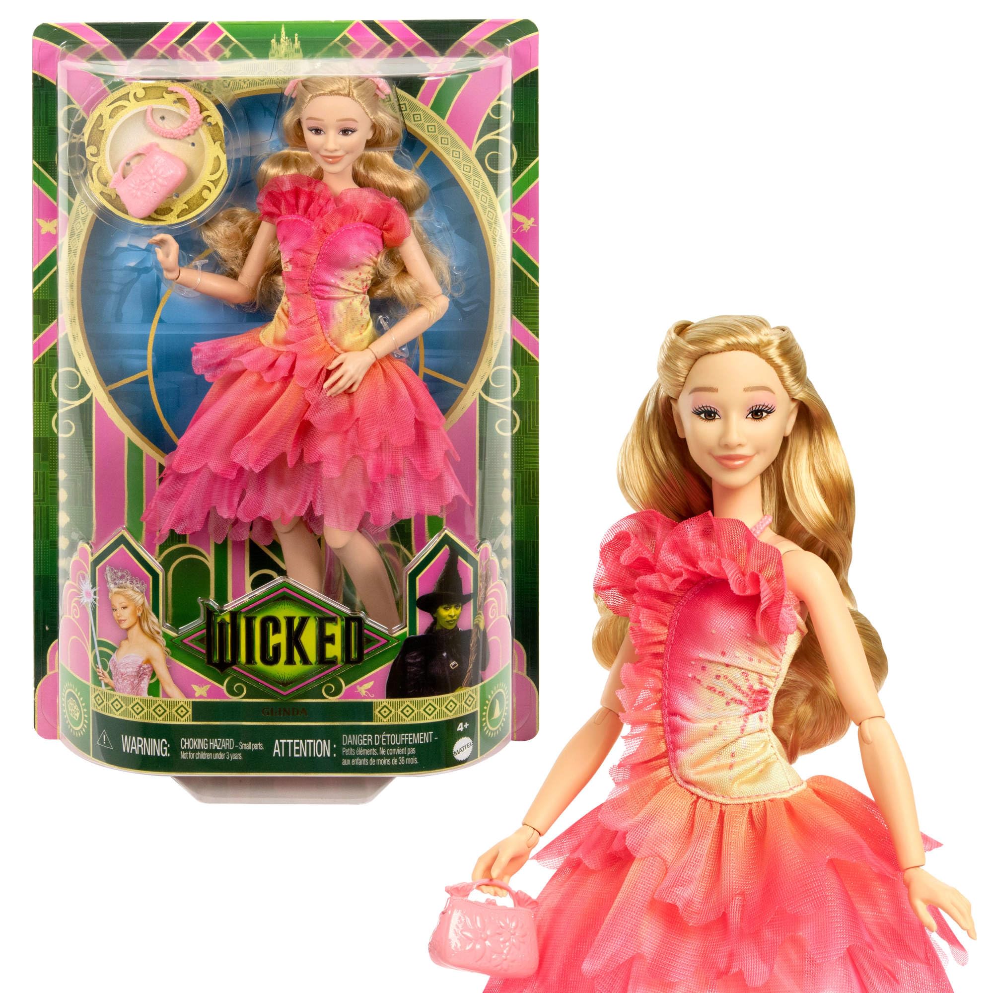 Mattel Universal Wicked Glinda Fashion Doll & Accessories with Blonde Hair, Possibility & Removable Ballroom Look, HXT63