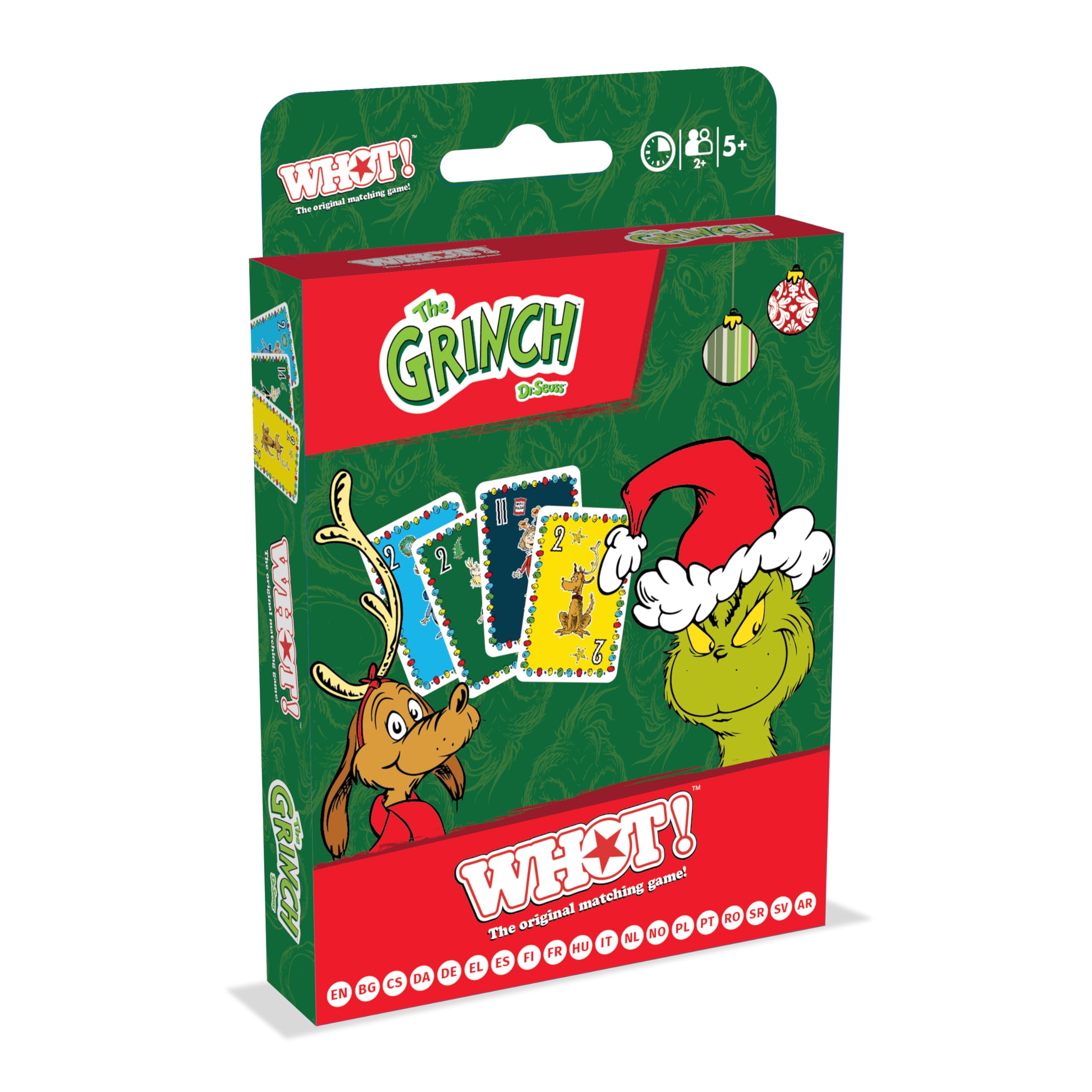 Top Trumps The Grinch WHOT! Take turns matching shapes, numbers classic family game travel game great gift for ages 5 plus