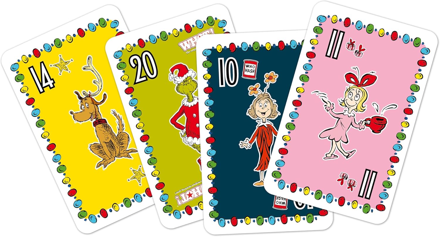 Top Trumps The Grinch WHOT! Take turns matching shapes, numbers classic family game travel game great gift for ages 5 plus