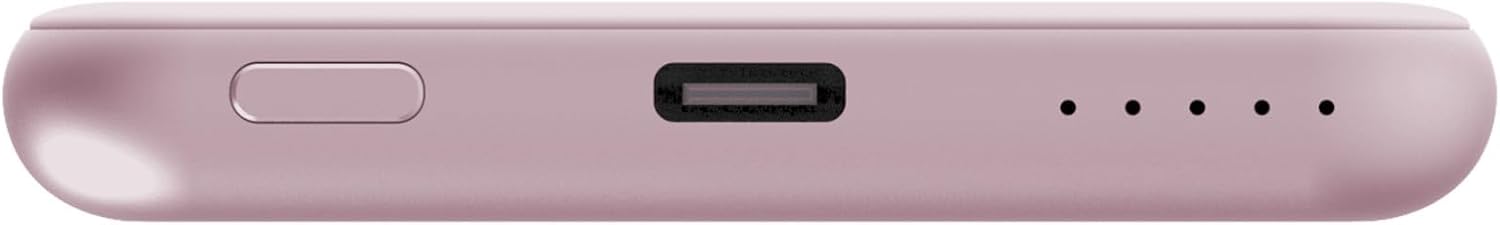 Verbatim Magnetic Power Bank 5000 mAh, Wireless Charger 15 W, 20 W PD via USB-C, Power Bank Small and Magnetic for iPhone 15, 14, 13, 12, Pro, Max, Samsung, iPad, Pink