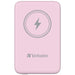 Verbatim Magnetic Power Bank 10000 mAh, Wireless Charger 15 W, 20 W PD via USB-C, Power Bank Small and Magnetic for iPhone 15, 14, 13, 12, Pro, Max, Samsung, iPad, Pink