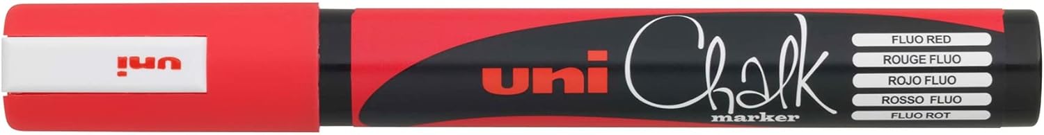 `Uni - Chalk Marker Pwe-5M, Set Of 4 Markers - Blue, Green, Red & White (401577)`