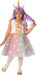 RUBIE'S - Luminous Unicorn Costume for Kids, Size 3-10 Years to Choose from, Unicorn Princess Costume with Flashing LED Skirt and Headband for Carnival, Halloween, Batteries Included 5-7 Years/105-122 cm