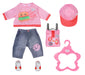 BABY born Snack Shop Outfit, Verkäufer-Outfit mit Cap, Schuhen und Rucksack für 43cm Puppen, 835944 Zapf Creation