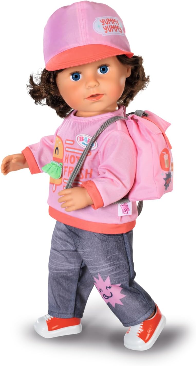BABY born Snack Shop Outfit, Verkäufer-Outfit mit Cap, Schuhen und Rucksack für 43cm Puppen, 835944 Zapf Creation