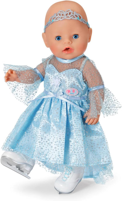 BABY born Princess on Ice 836095 - Princess Dress with Matching Ice Skates and Tiara for 43cm Dolls - Suitable for Children from 3 Years Old