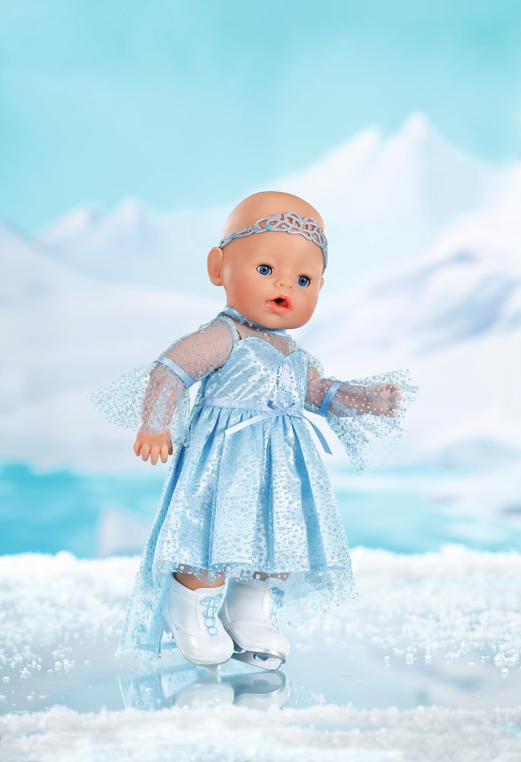BABY born Princess on Ice 836095 - Princess Dress with Matching Ice Skates and Tiara for 43cm Dolls - Suitable for Children from 3 Years Old
