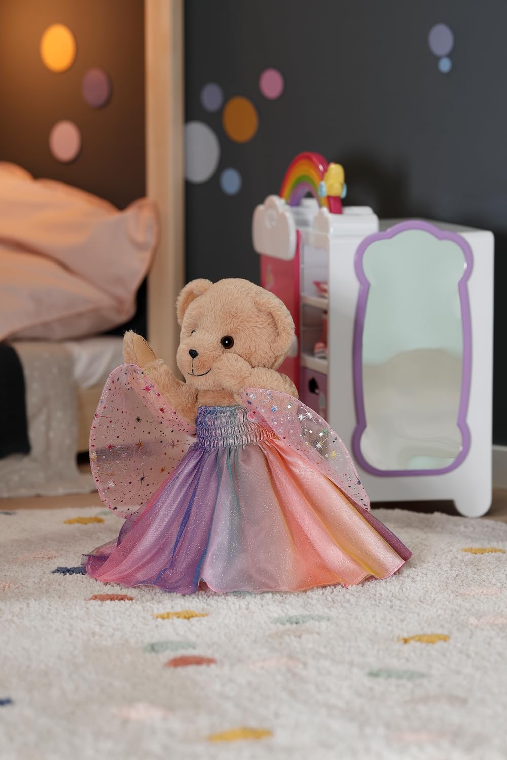 BABY born Rainbow Dress, Doll Dress with Wings and Glitter for 43cm Dolls, For Children Aged 3+, 836132 Zapf Creation