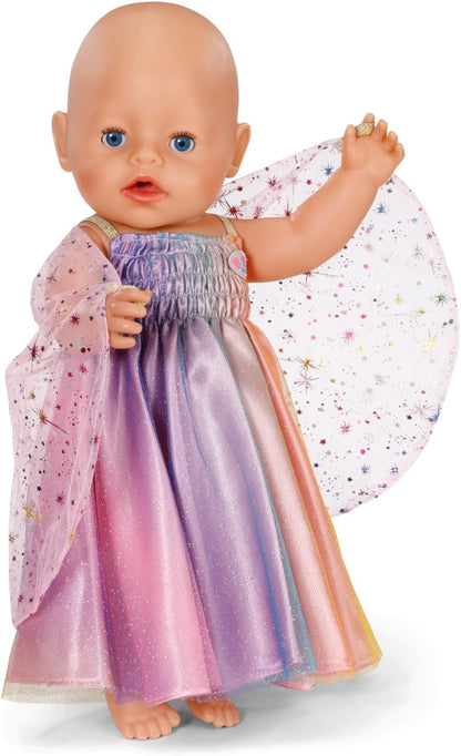 BABY born Rainbow Dress, Doll Dress with Wings and Glitter for 43cm Dolls, For Children Aged 3+, 836132 Zapf Creation