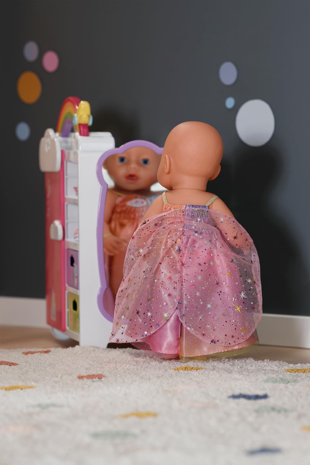 BABY born Rainbow Dress, Doll Dress with Wings and Glitter for 43cm Dolls, For Children Aged 3+, 836132 Zapf Creation