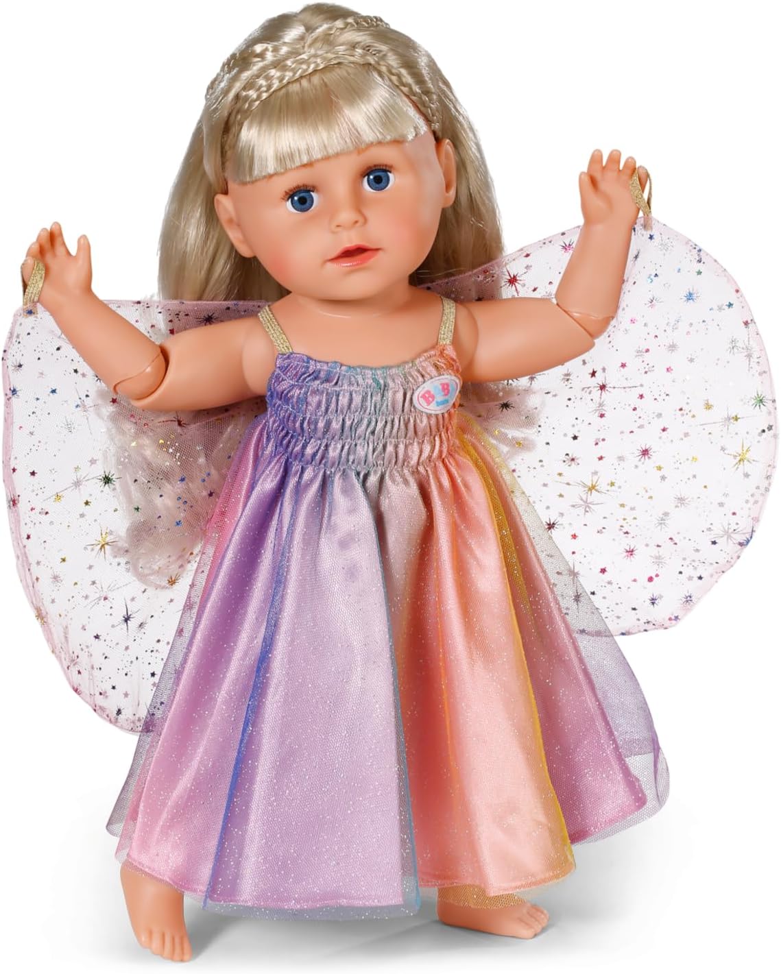 BABY born Rainbow Dress, Doll Dress with Wings and Glitter for 43cm Dolls, For Children Aged 3+, 836132 Zapf Creation