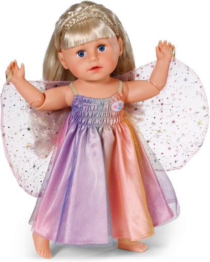 BABY born Rainbow Dress, Doll Dress with Wings and Glitter for 43cm Dolls, For Children Aged 3+, 836132 Zapf Creation