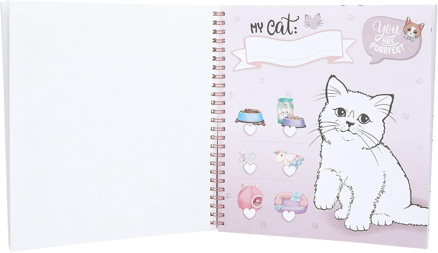 Depesche TOPModel Create Your Kitty 13038 Colouring Book with 47 Pages for Designing Cat Motifs Includes 5 Sticker Sheets
