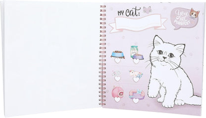Depesche TOPModel Create Your Kitty 13038 Colouring Book with 47 Pages for Designing Cat Motifs Includes 5 Sticker Sheets
