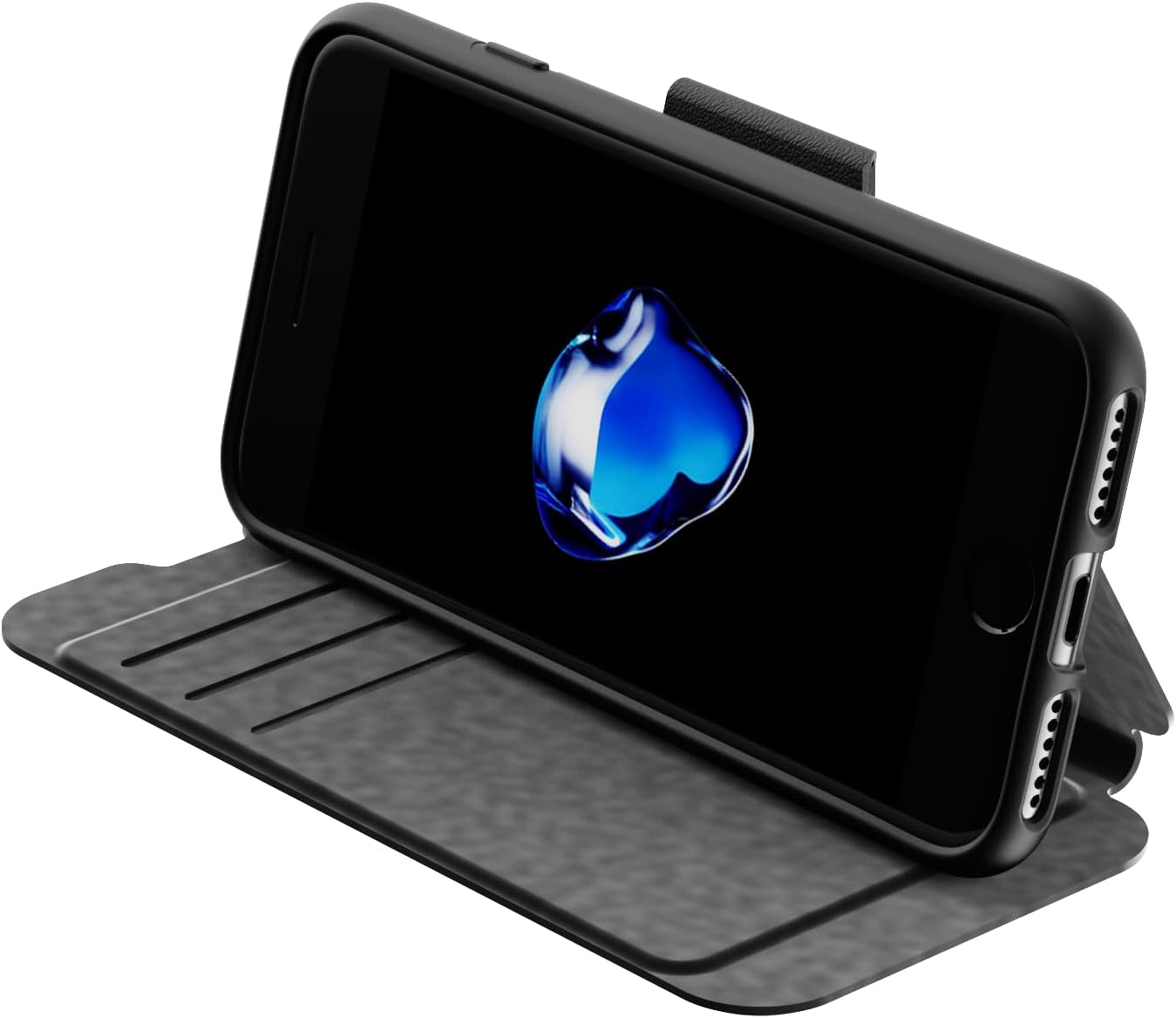 Tech 21 EvoLite Wallet case for iPhone SE (2022)/(2020)/8/7-3 card slot wallet, Black