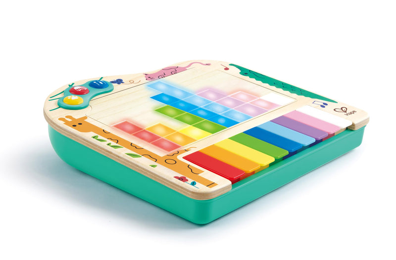 Hape Pixel Piano| Electic Keyboard Piano With Wooden-Feel Electric Keys and Light-Up Pixels Display | Kid's Musical Toy for Musical Expression and Creative Development