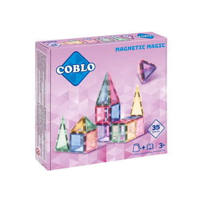 Coblo Pastel - Basisset - 35 stuks - Magnetische bouwstenen - Educatief speelgoed