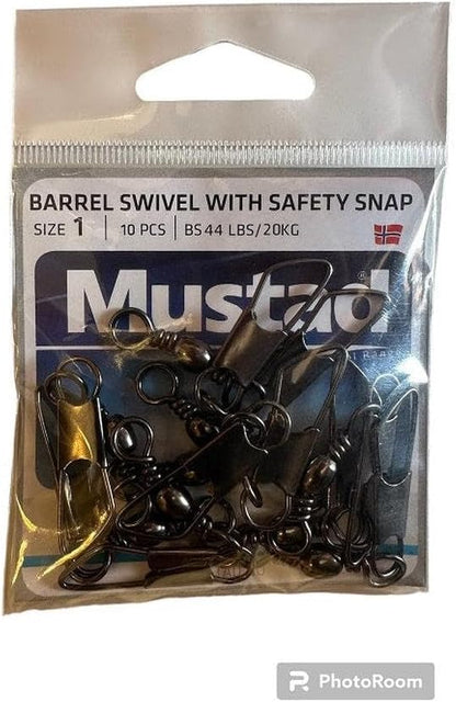 Mustad Mustad MA022-BN (77215) Barrel Swivel and Snap sz1 10x10pck