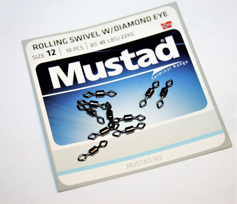 Mustad Mustad MA025-BN (77500) Rolling Swivel Diamond Eye sz12 10x10pk