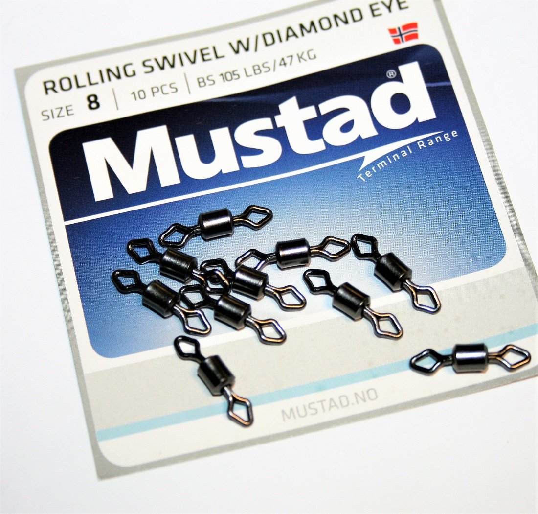 Mustad Mustad MA025-BN (77500) Rolling Swivel Diamond Eye sz8 10x10pk