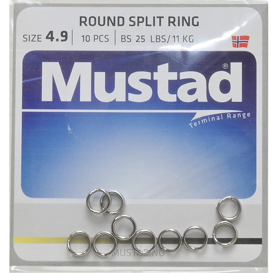 Mustad Mustad MA031-NI (9950N) Round Split Ring 4.9mm 10x10pk