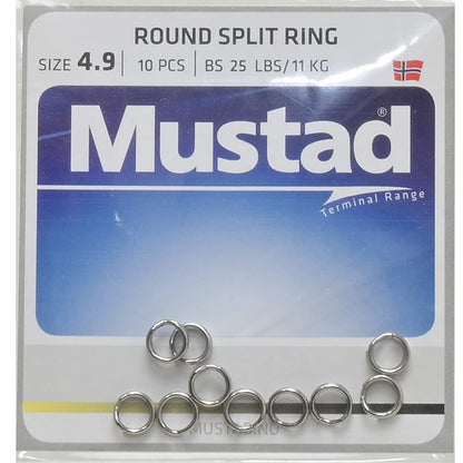 Mustad Mustad MA031-NI (9950N) Round Split Ring 4.9mm 10x10pk