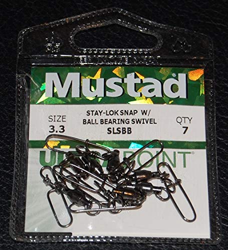 Mustad Mustad Ultrapoint Ballbearing Swivel with Stay-Lock Snap Sz3.3 10x7pk