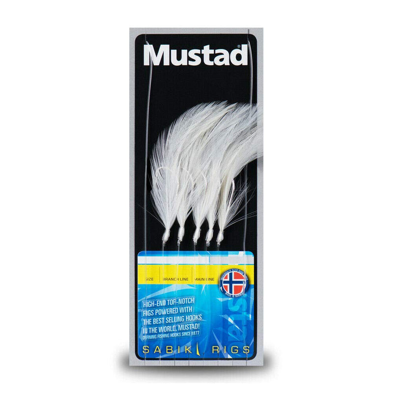 Mustad Mustad 5Hook White Feathers H6/0 ML60lb 10pack