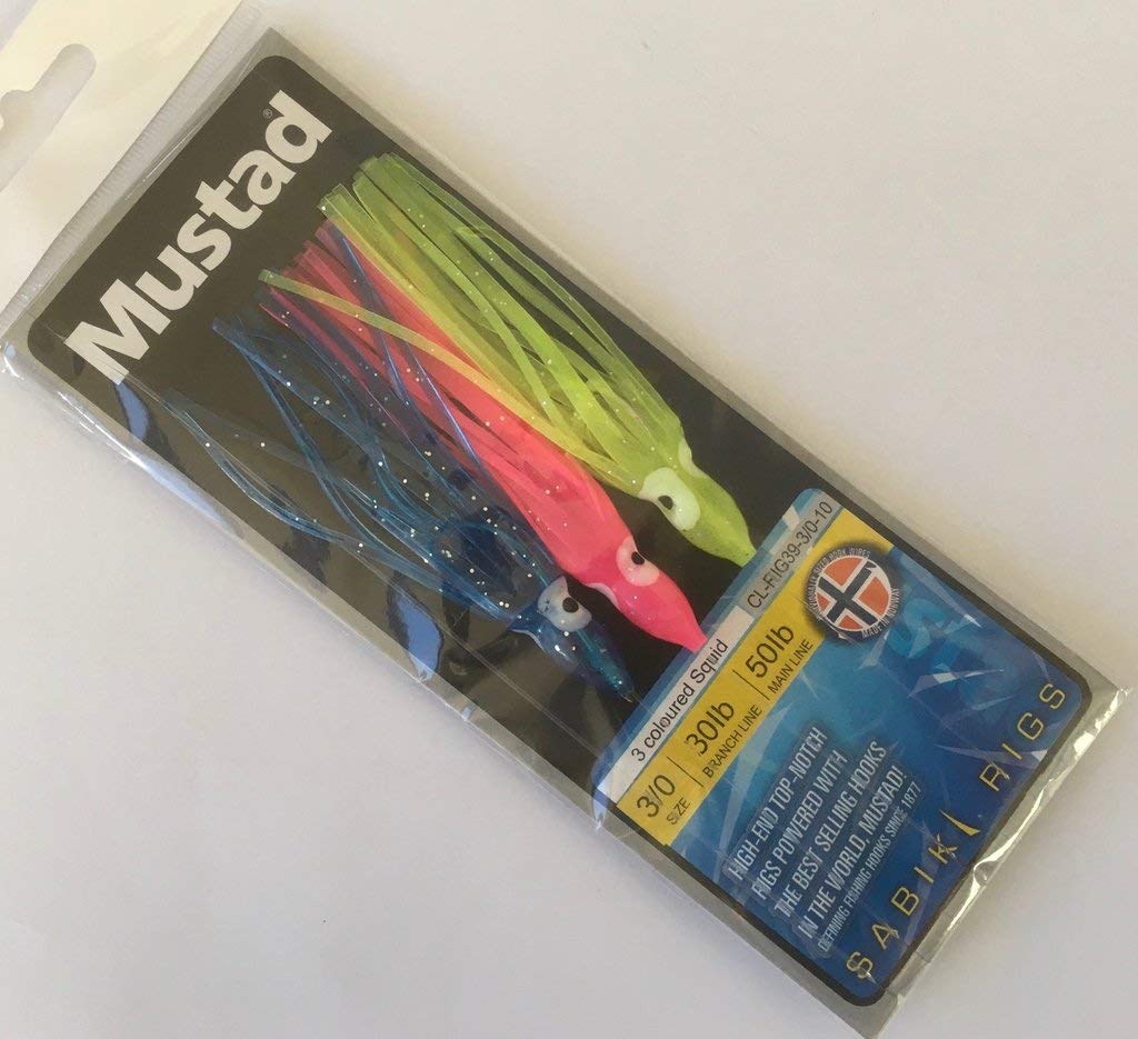 Mustad Mustad 3 Coloured Squid Rig H3/0 ML50lb
