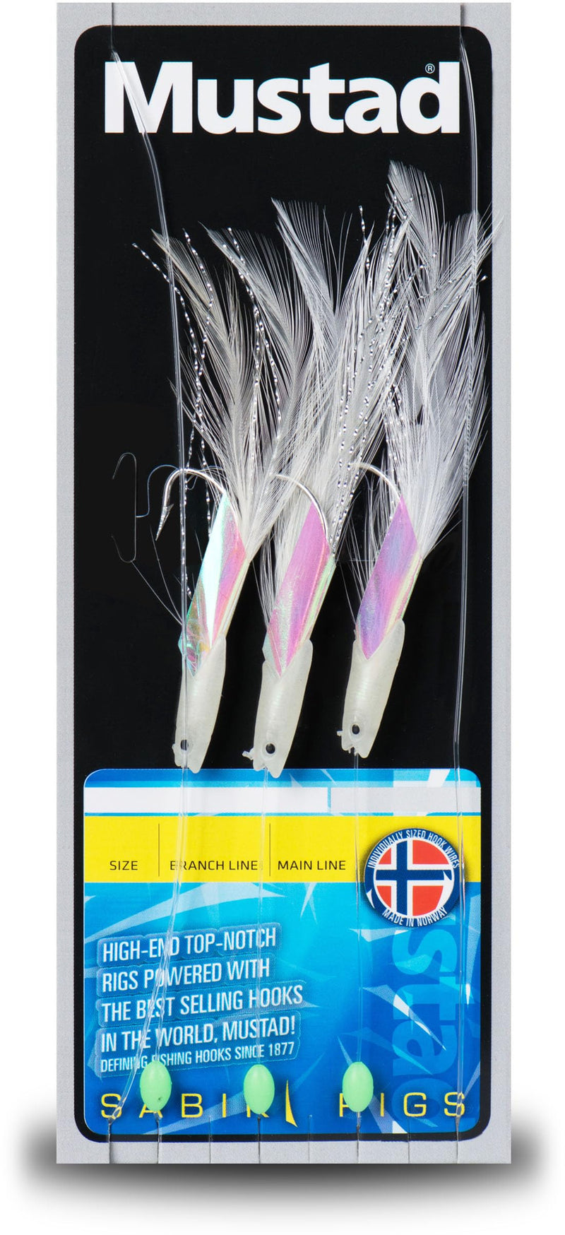Mustad Mustad Luminous Hokkai Rig H1/0 ML40lb
