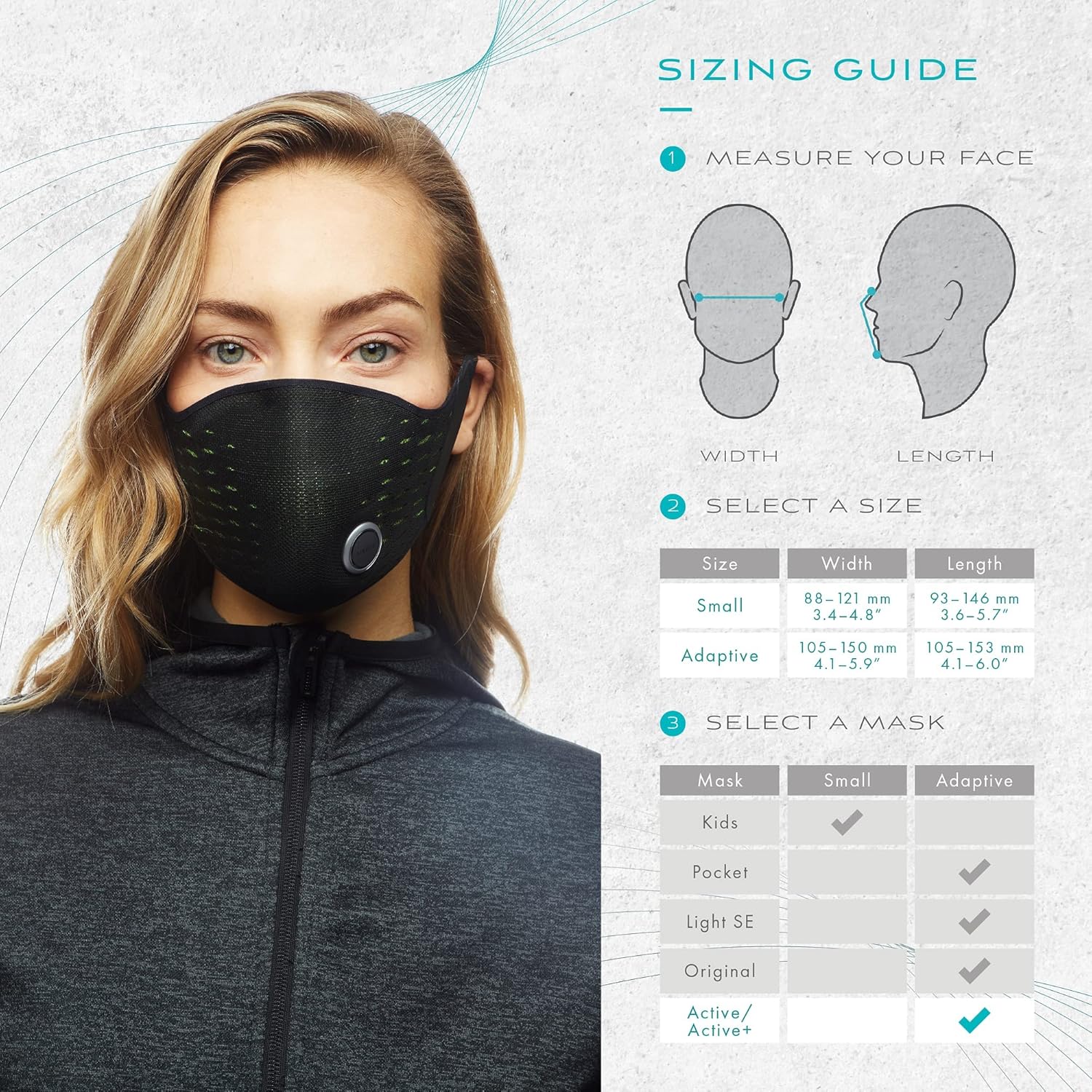 Active+ Smart Mask Black/yellow