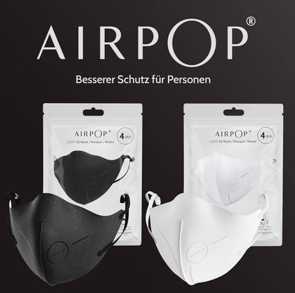 AirPop AirPop Light SE Mask Black 4pcs