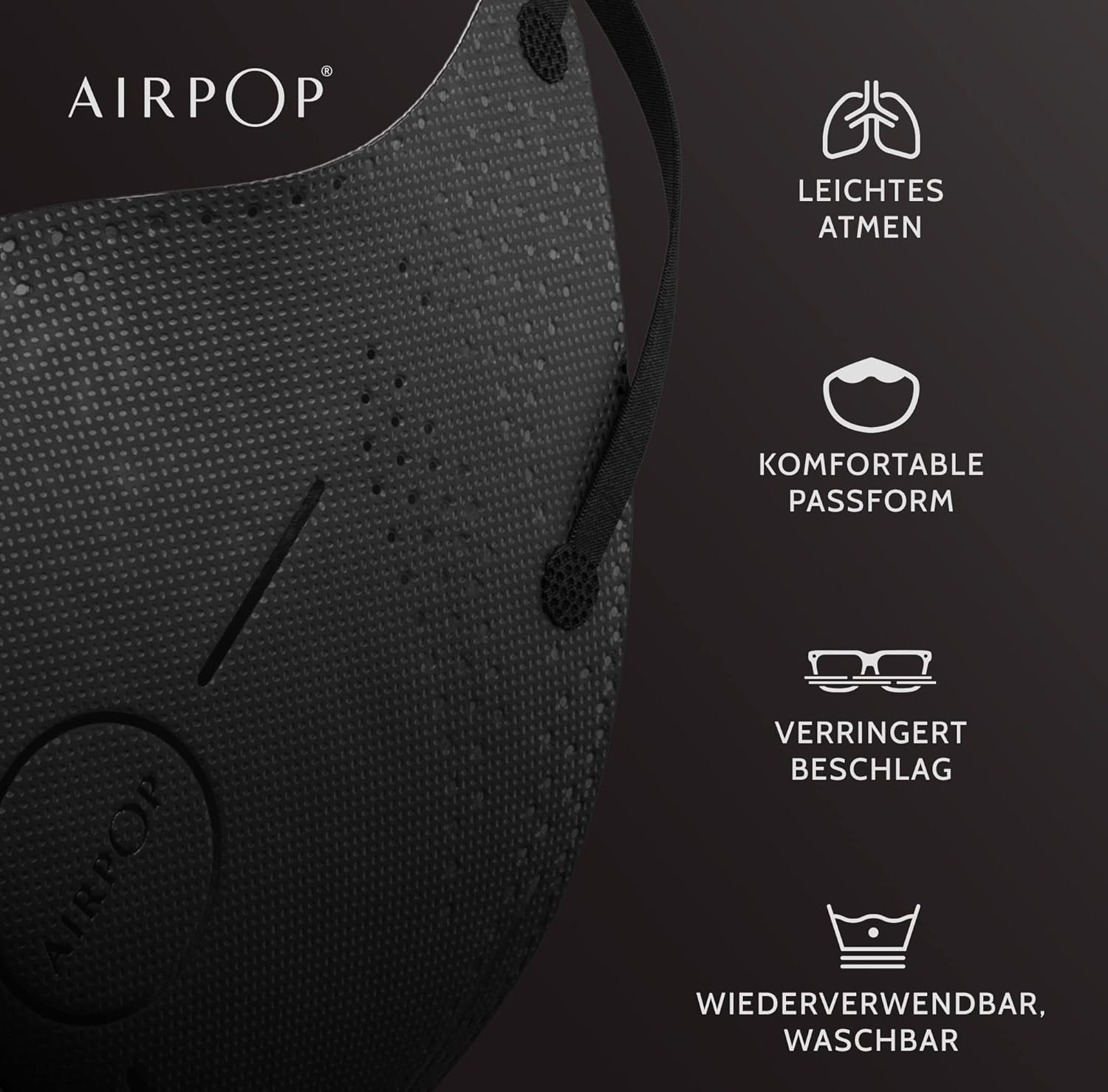 AirPop AirPop Light SE Mask Black 4pcs