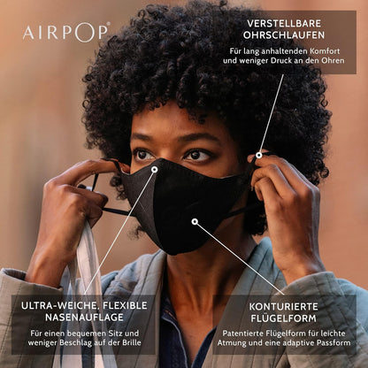 AirPop AirPop Light SE Mask Black 4pcs