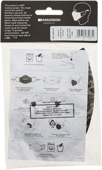 Madison Madison Element reusable face covering, printed camo desert storm khaki
