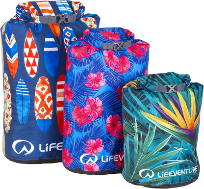 Lifeventure Waterproof Print Dry Bags 5, 10 or 25 Litre Dry Sacks Waterproof Bags for Kayaking Rafting Boating Hiking Camping Travel Fishing Sea Swimming Paddleboarding Boat Dry Bags