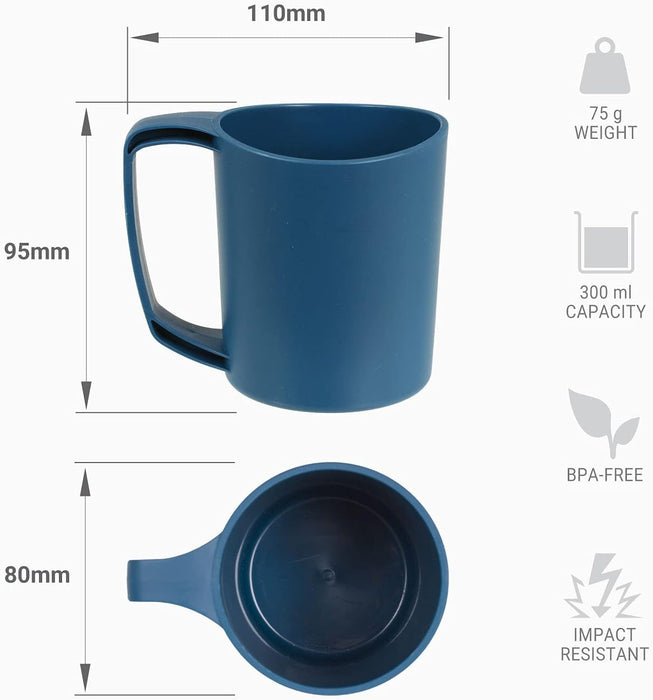 Lifeventure 75730 Ellipse Reusable Mug for Camping, Travel & Outdoor - Navy Blue