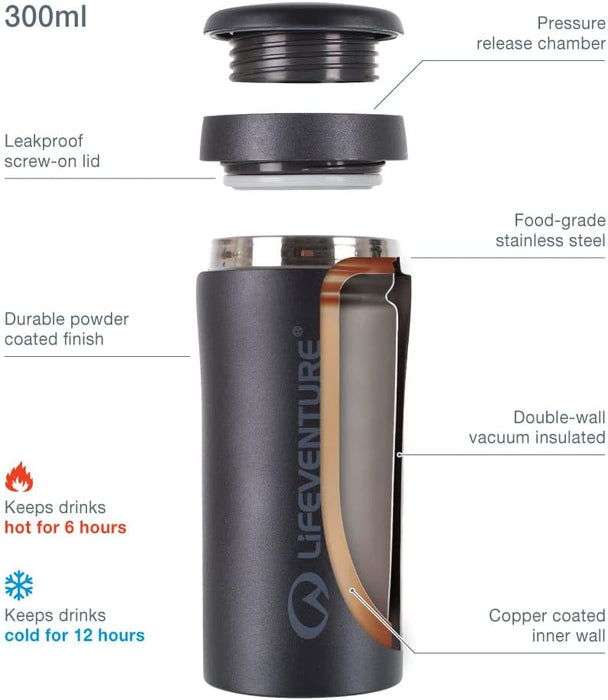 Lifeventure Thermal Mug, Leakproof & Vacuum Insulated Reusable Coffee Travel Cup