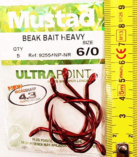 Mustad Mustad Mustad Beak Hooks, Big Red 6/0