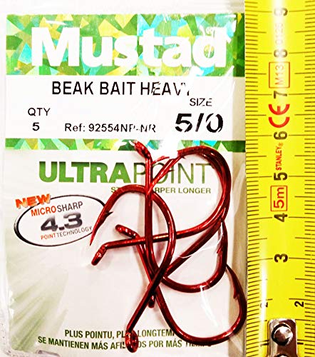 Mustad Mustad Mustad Beak Hooks, Big Red 5/0