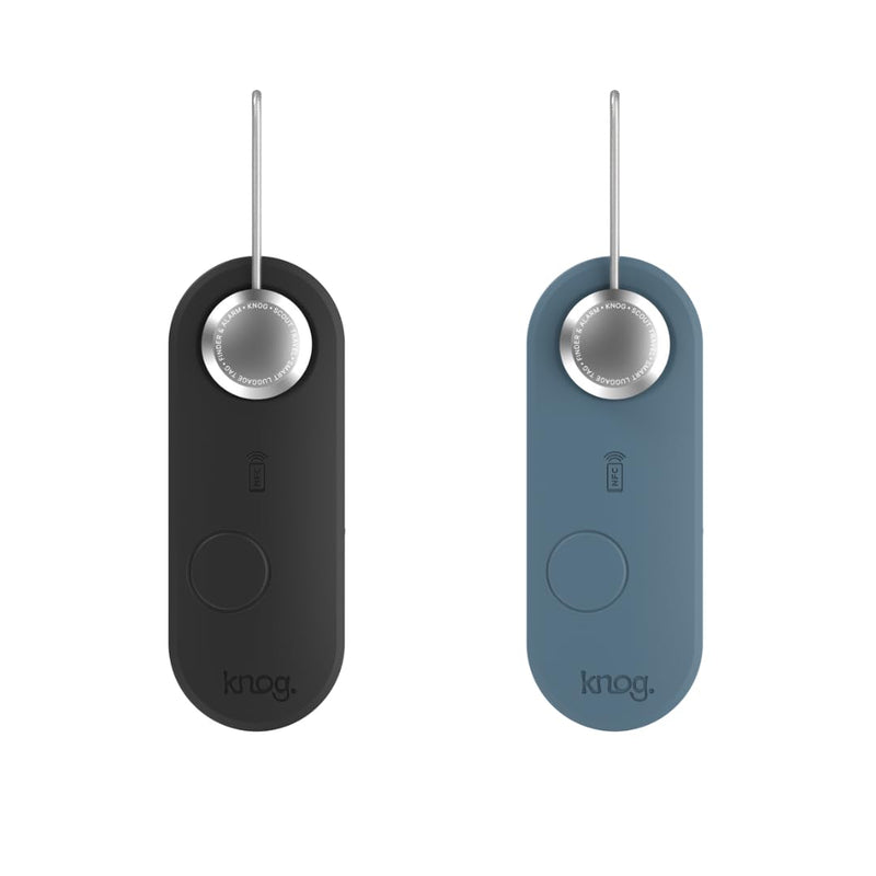 Knog Scout Twin Pack Smart Tag Luggage Tag,Tracker & 85dB Alarm – Rechargeable Luggage Tag Compatible with iOS App & Apple Find MY,Digital Contact Info,Remote Chime,Low Battery Alerts