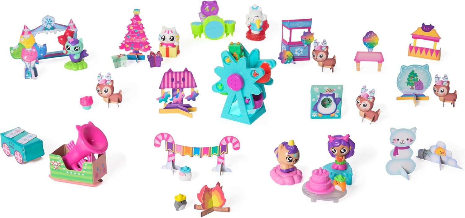 DreamWorks Gabby’s Dollhouse Advent Calendar, 24 Surprise Toys with Figures, Stickers and Doll’s House Accessories, Kids’ Toys for Girls and Boys Aged 3+