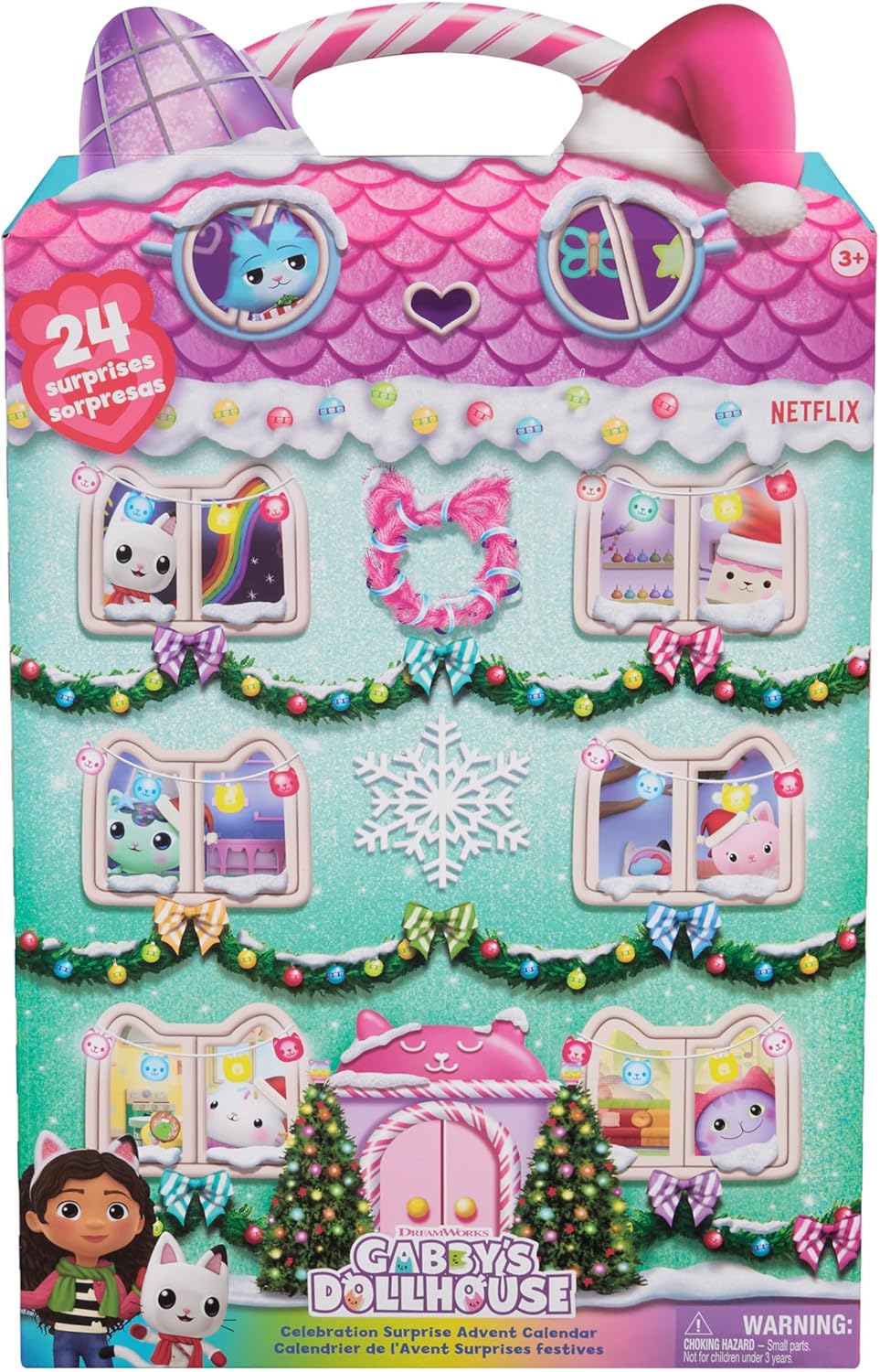 DreamWorks Gabby’s Dollhouse Advent Calendar, 24 Surprise Toys with Figures, Stickers and Doll’s House Accessories, Kids’ Toys for Girls and Boys Aged 3+