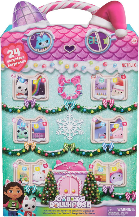 DreamWorks Gabby’s Dollhouse Advent Calendar, 24 Surprise Toys with Figures, Stickers and Doll’s House Accessories, Kids’ Toys for Girls and Boys Aged 3+