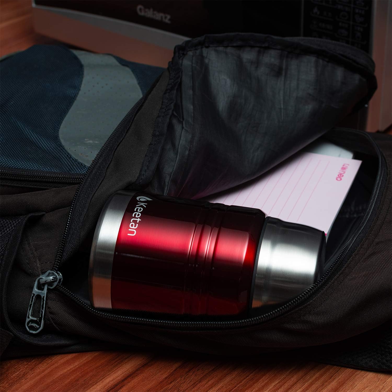 Keetan Vacuum Insulated Food Flasks BPA Free Stainless Steel Food Containers with Folding Spoon Lunch Box (Stainless Steel, 750 ml)