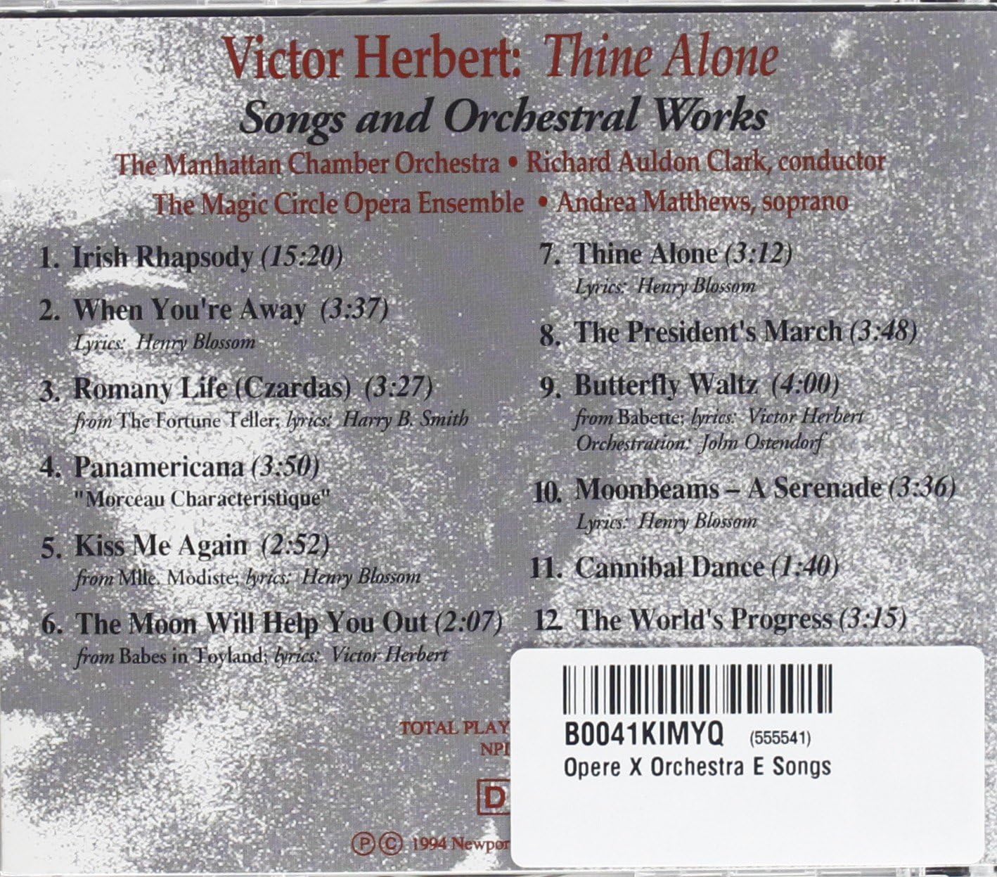 Victor Herbert - Thine Alone: Songs & Orchestral Works